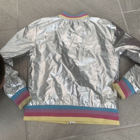 Trolls world tour Girls Gray Bomber Jacket - Picture 3 of 4